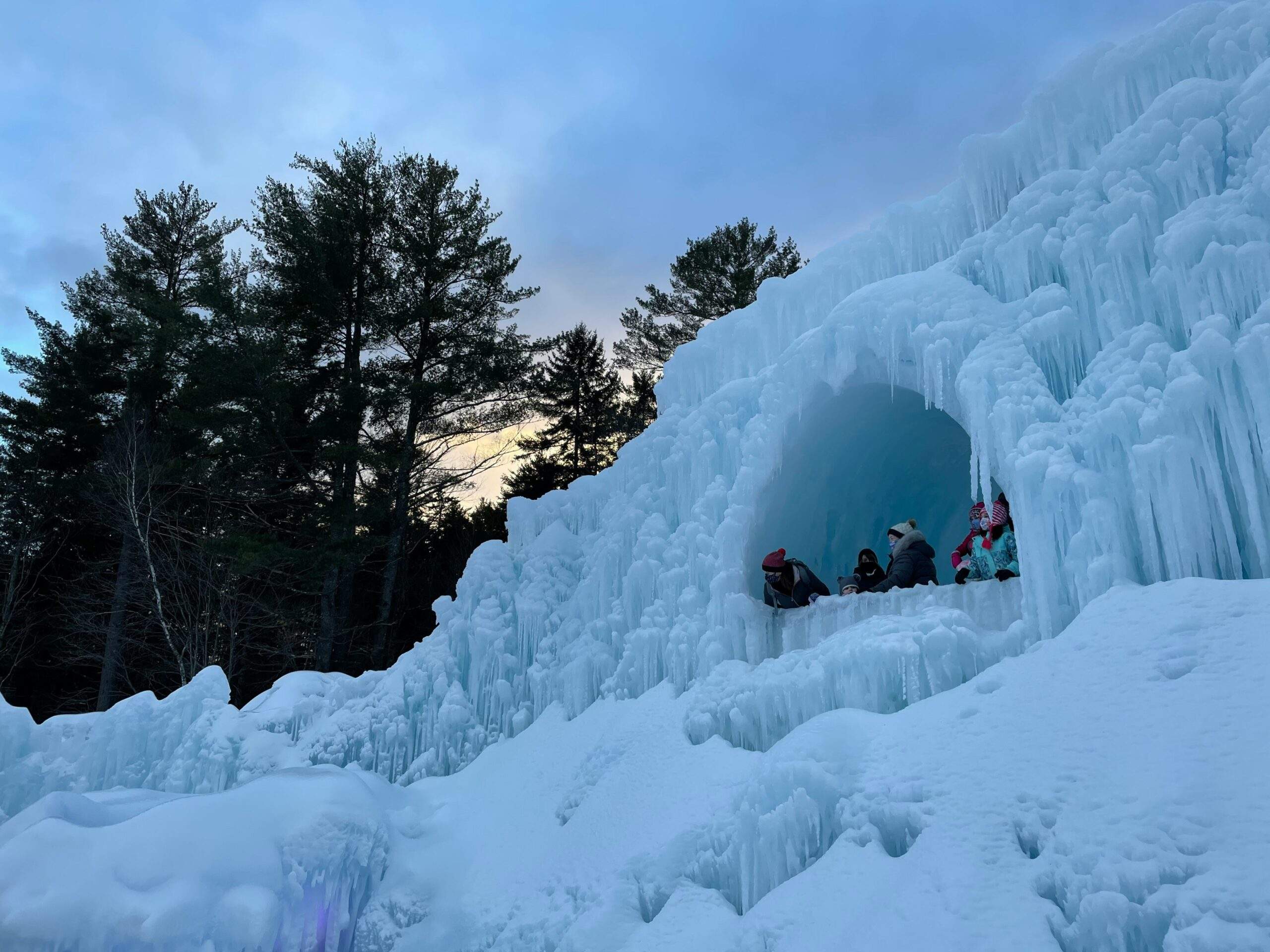 Snowy Mountain Landscape with Rock Faces Perfect for Ice Climbing
