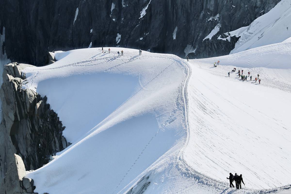 A scenic picture showing untouched powder trails winding through snowy forests